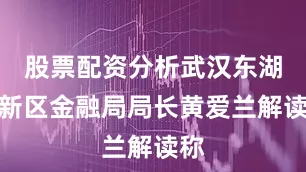 股票配资分析武汉东湖高新区金融局局长黄爱兰解读称